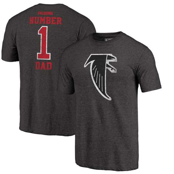 Atlanta Falcons Black Greatest Dad Retro Tri-Blend NFL Pro Line by Fanatics Branded T-Shirt